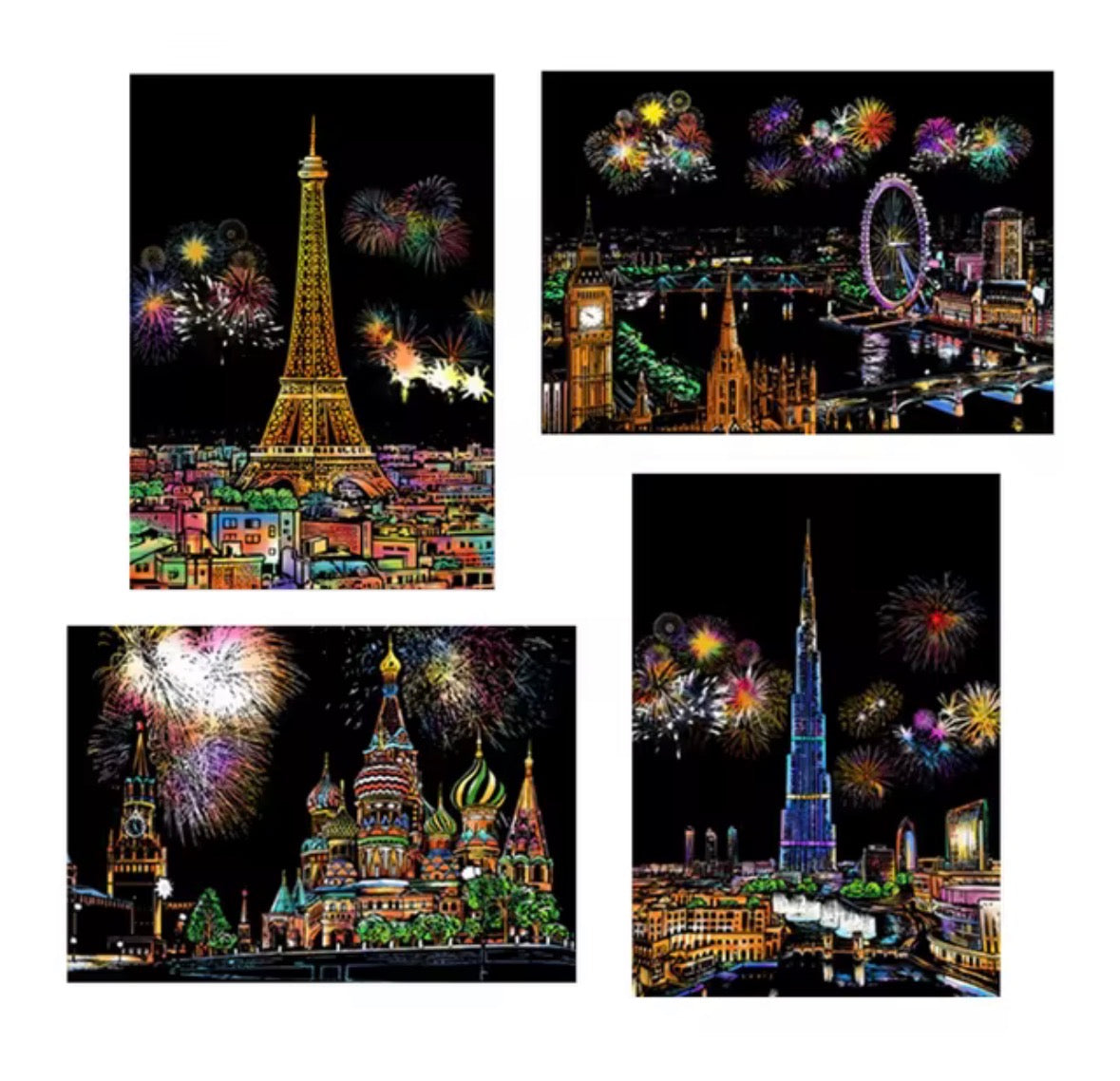 Scratch art painting (bundle of 5)