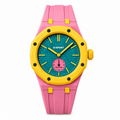 D-sport pink yellow watch with strap