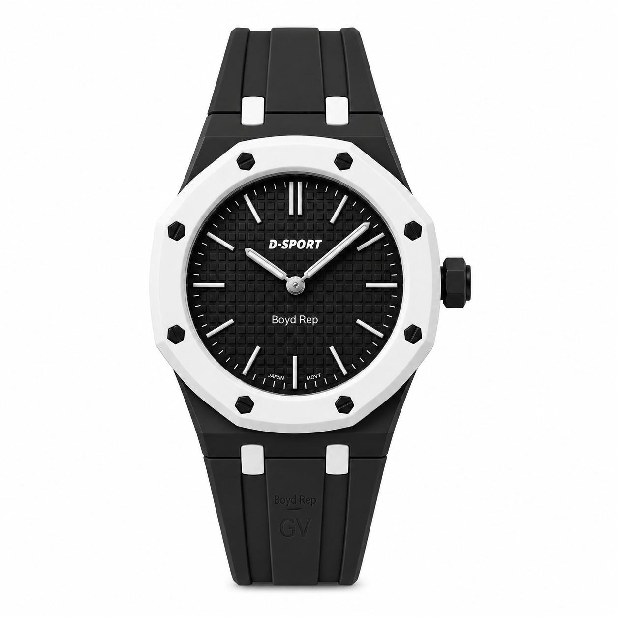 D-sport white black watch with strap