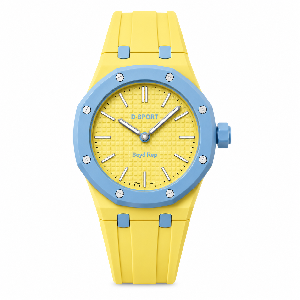 D-sport yellow baby blue watch with strap