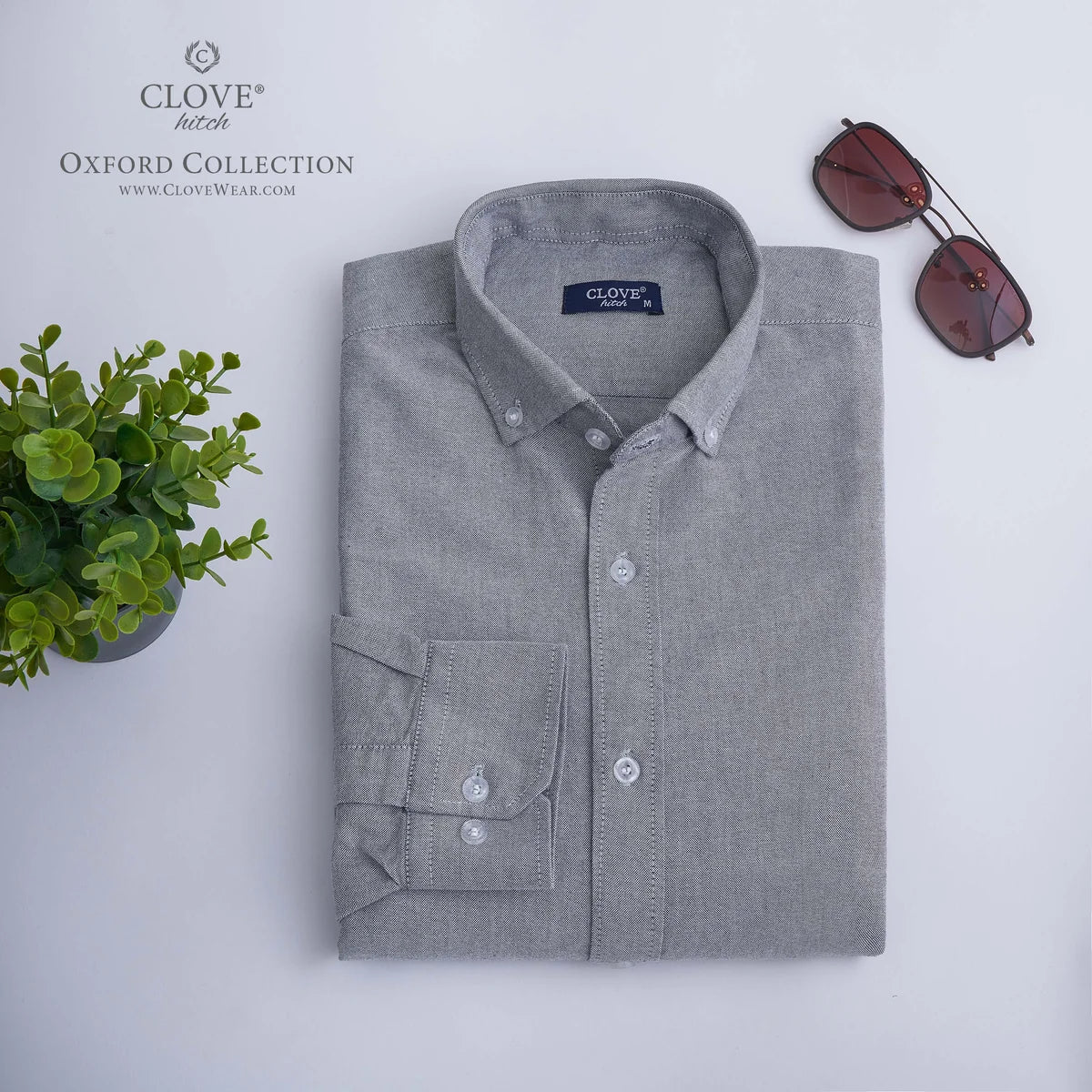 Oxford Cotton Shirt (No Pocket) -grey