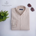 Oxford Cotton Shirt (No Pocket) -Beige