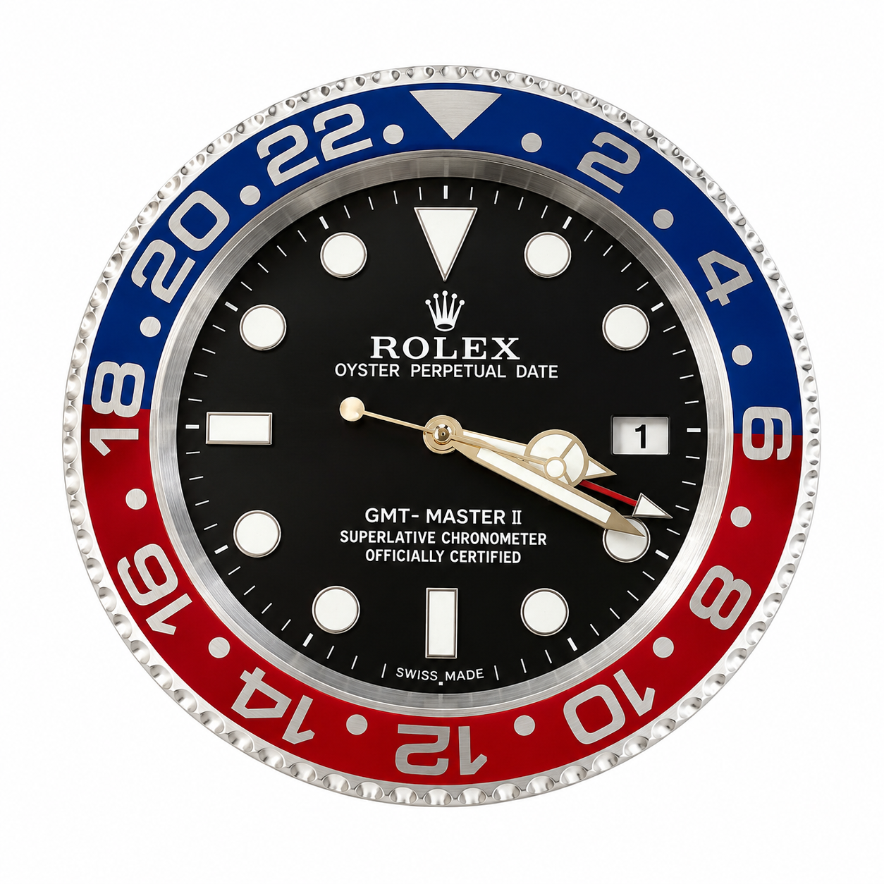 Rolex GMT-Master II "Pepsi" style wall clock