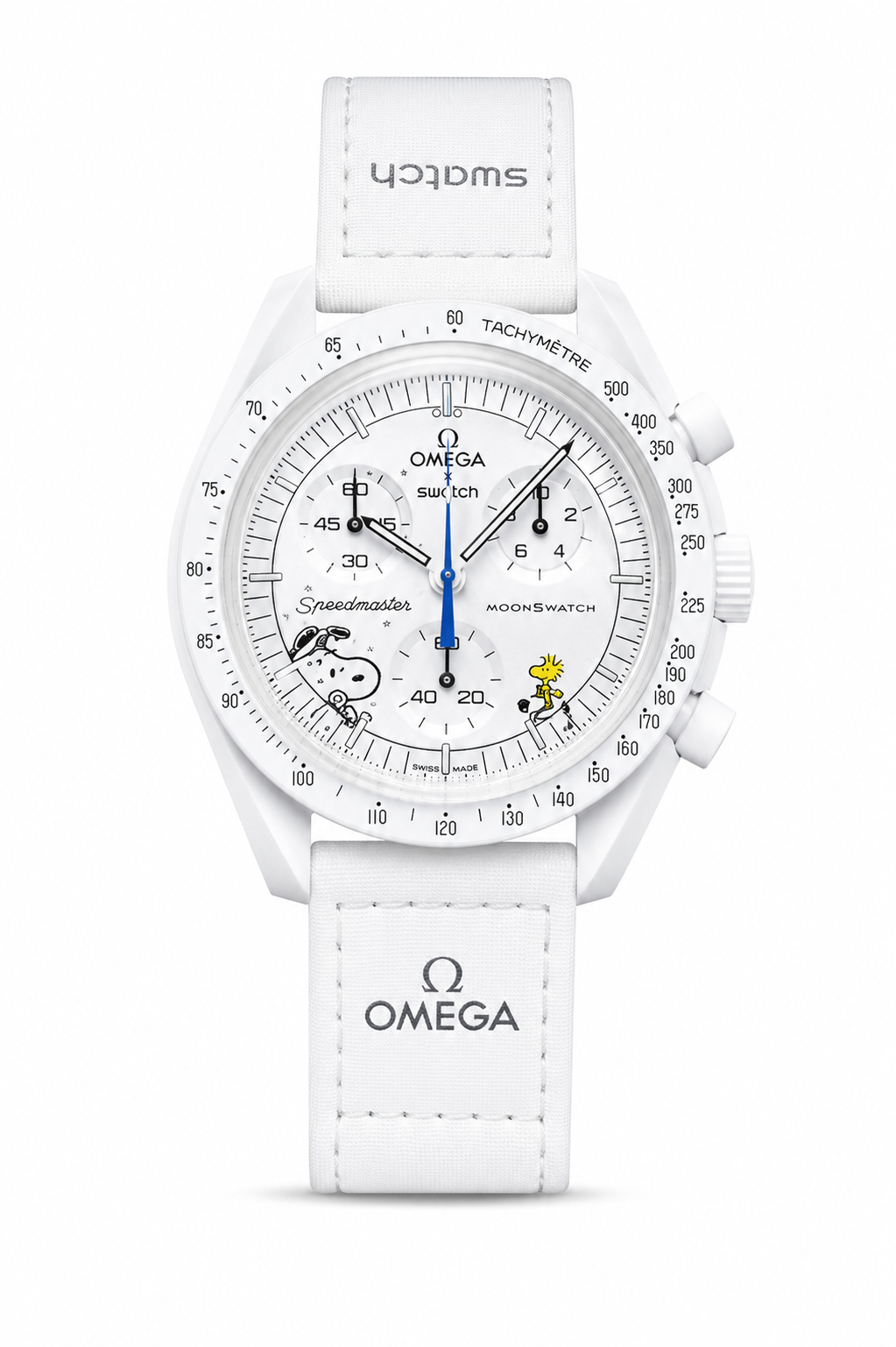 Speedmaster omega x swatch x snoopy (white)