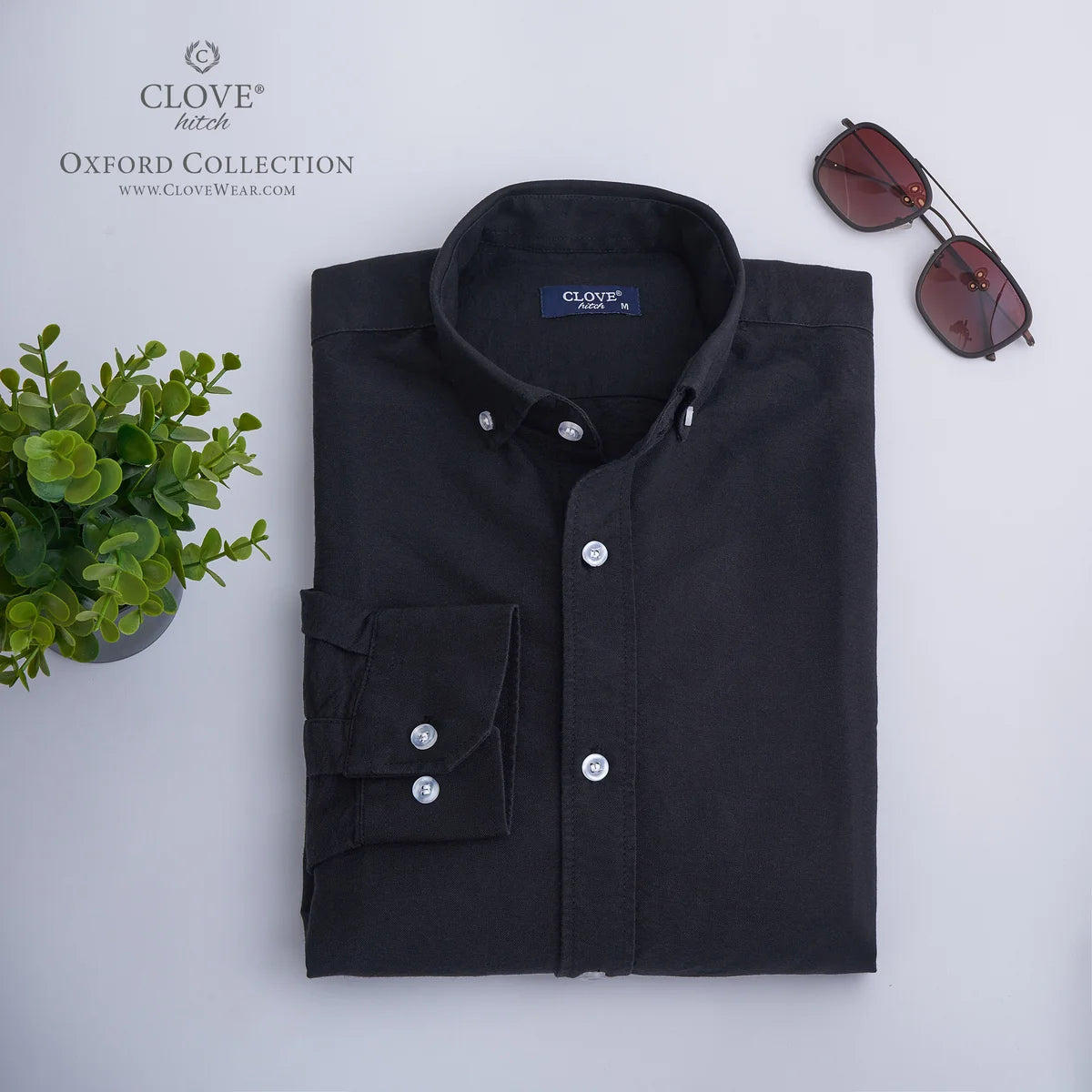 Oxford Cotton Shirt (No Pocket) -black