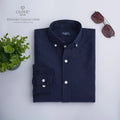 Oxford Cotton Shirt (No Pocket) -navy blue
