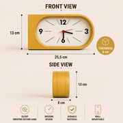 Double sided perch clock yellow