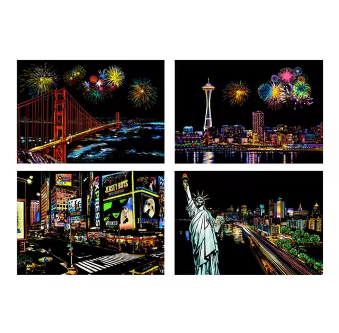 Scratch art painting (bundle of 5)