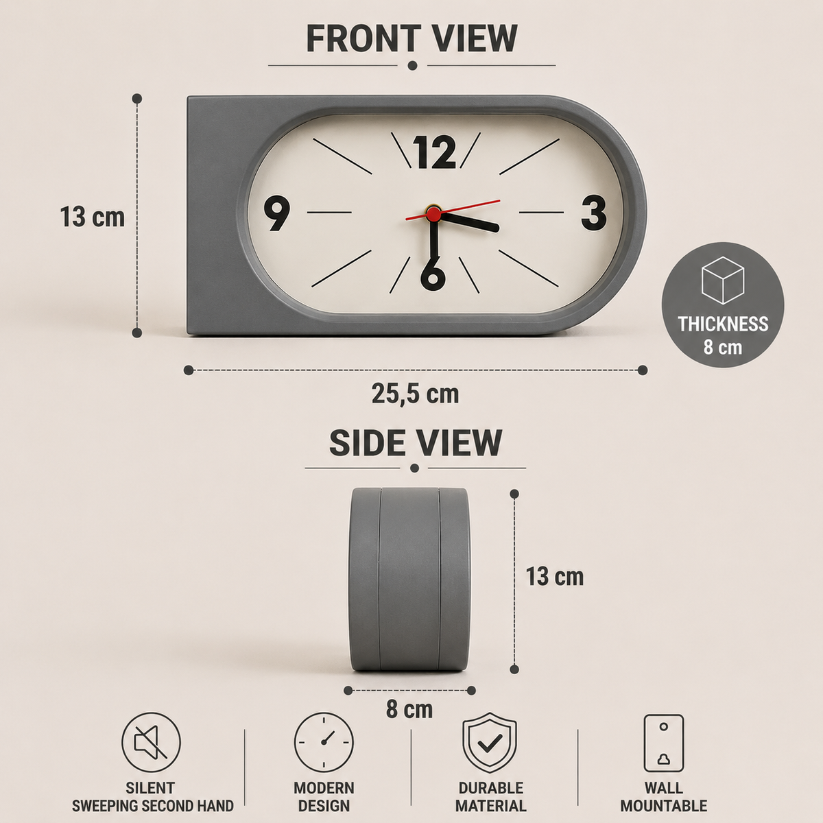 One clock, two clear viewing directions.