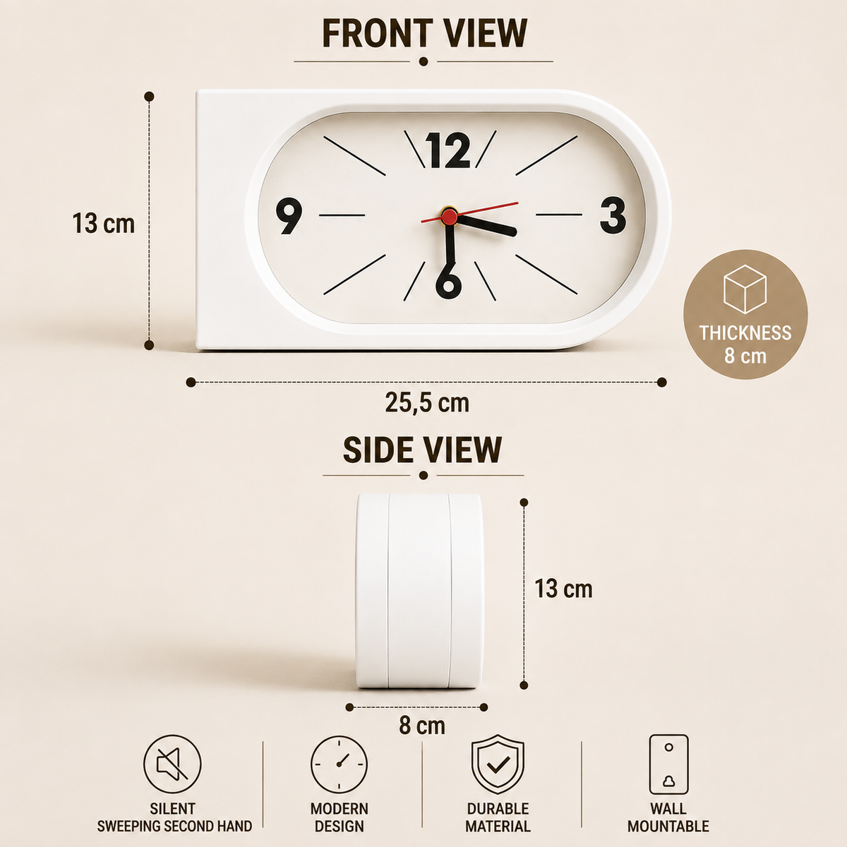One clock, two clear viewing directions.